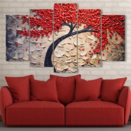 Wallity Cuadro Decorativo de 5 Piezas en MDF (100 x 60 cm)